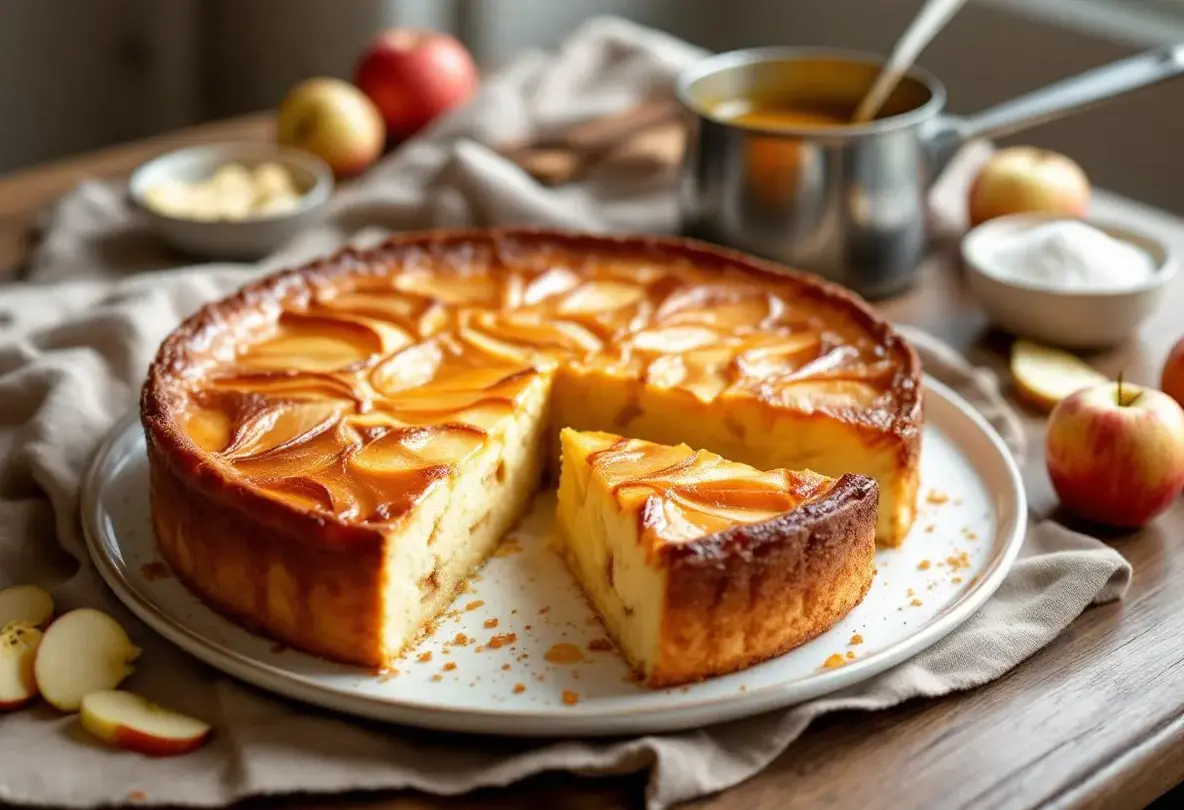 Gâteau aux pommes : l’astuce du beurre chaud qui caramélise tout et transforme votre dessert en chef‑d’œuvre