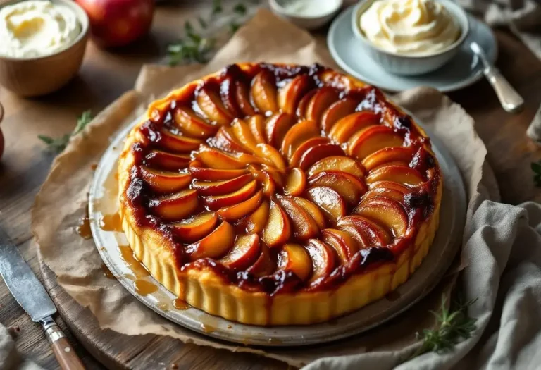 Pommes dorées, caramel brun et pâte maison : la tarte Tatin de Julie Andrieu va vous faire oublier la vôtre à jamais