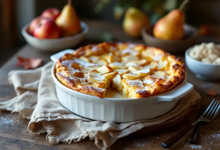 Un clafoutis tout tendre aux pommes, poires et vanille : la recette ultra moelleuse qui enveloppe l’automne de douceur absolue