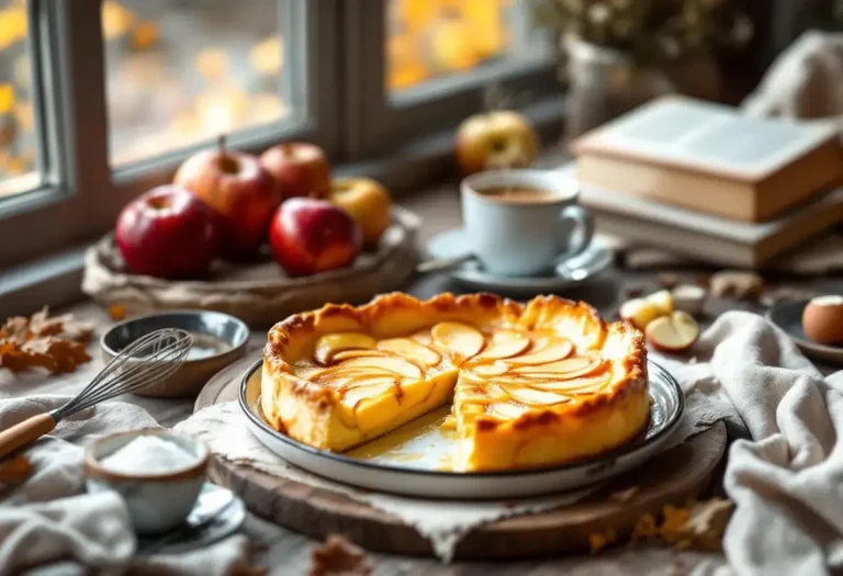 Un flan au parfum vanillé et aux pommes fondantes : la douceur maison de grand-mère qui réchauffe les après-midis d’automne