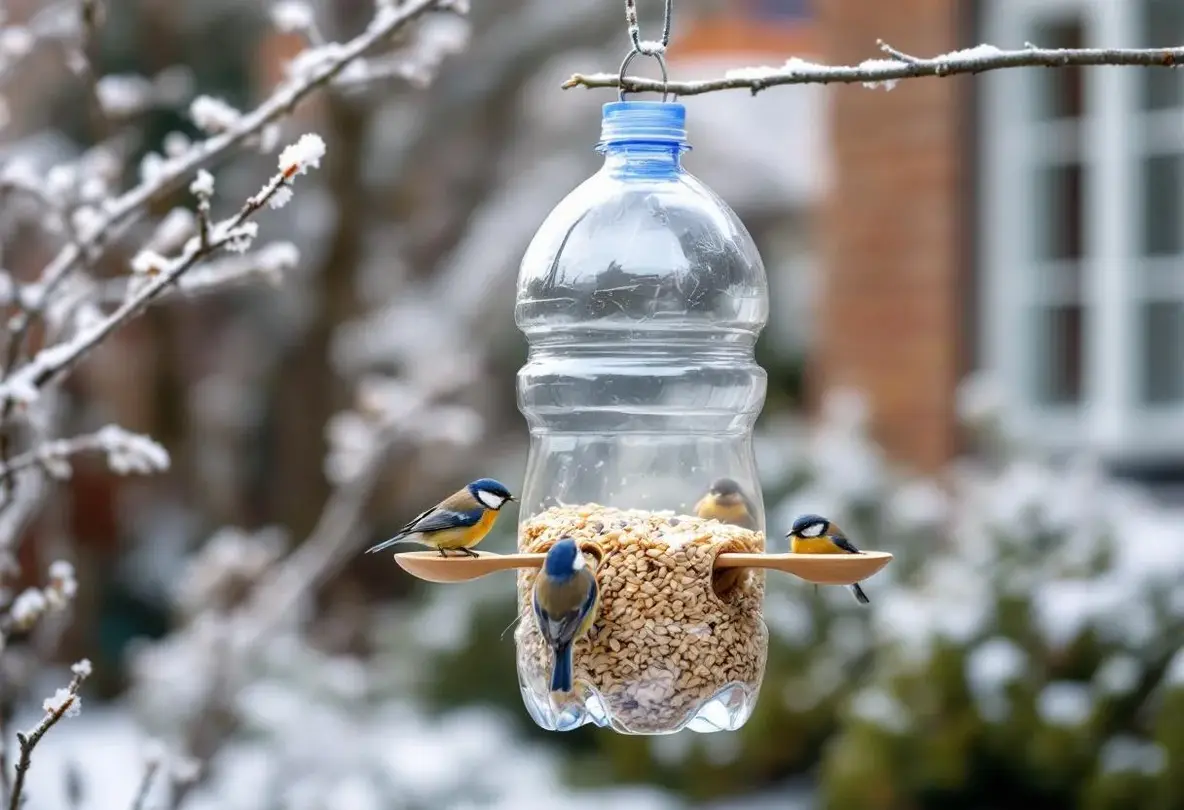 Voici comment une bouteille plastique devient une mangeoire parfaite pour les oiseaux